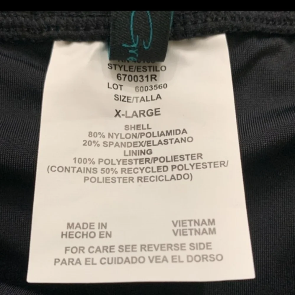 Nwt Women's Ruffle Swim Skirt - Aqua Green® Black Size: XL (16-18) 080